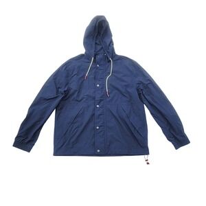 Goodfellow & Co Hooded Windbreaker Jacket Mens XL Navy Blue Lightweight V34